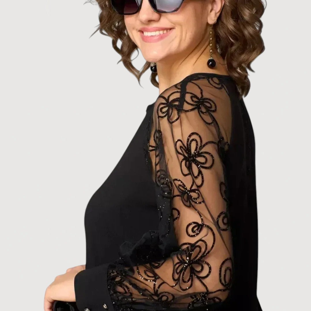 EVELYN – CLASSIC LACE SLEEVE DRESS