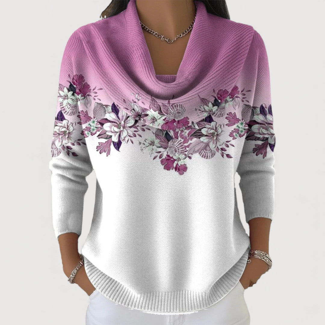ALORA – FLORAL COWL JUMPER
