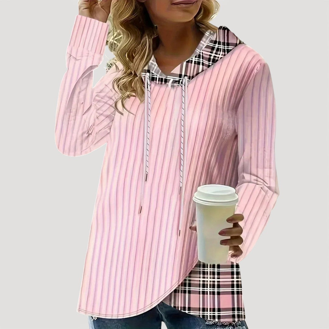 ELODIE – RELAXED CHECK HOODIE