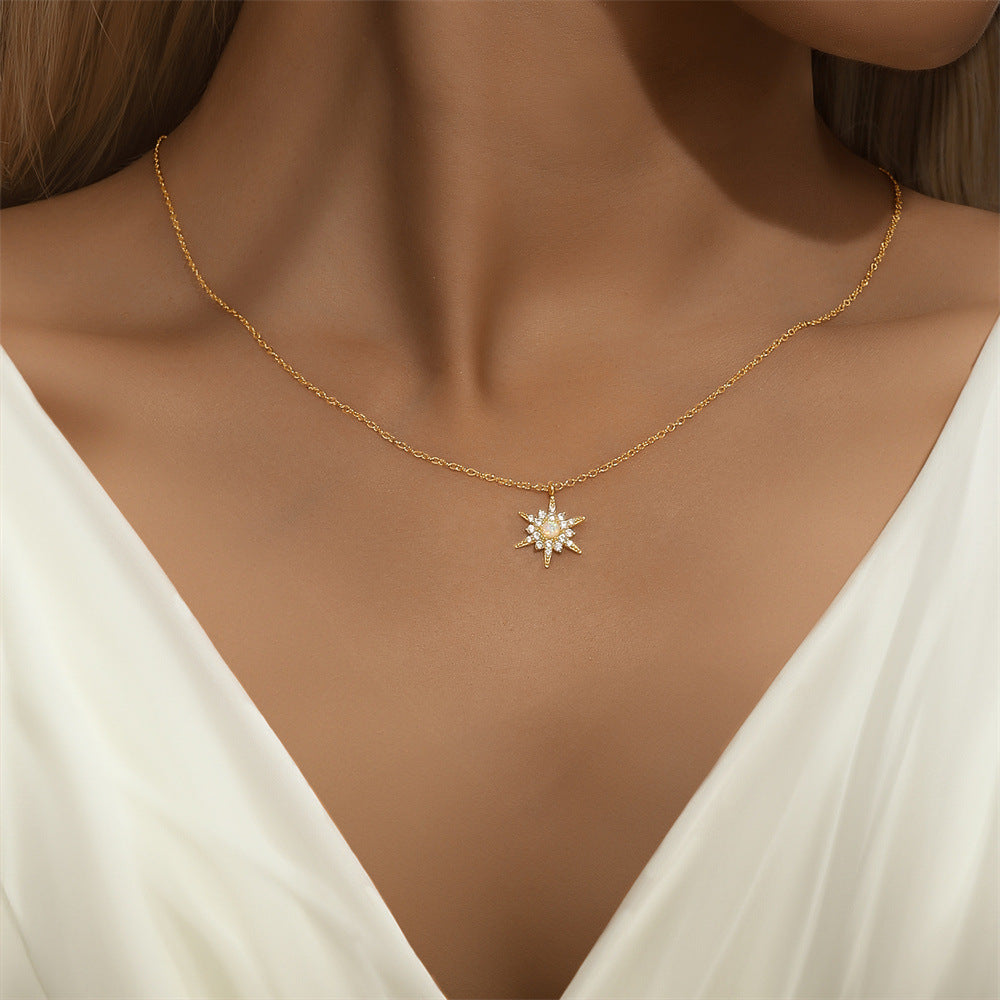 Amálie – Jemný stříbrný náhrdelník s kulatým přívěskem.