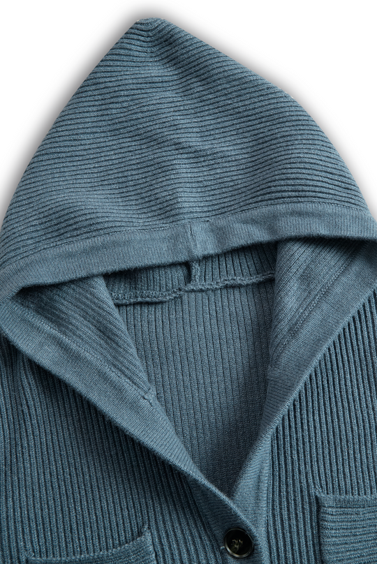 ANNA - Slim-fit Hooded Knitted Maxi Dress