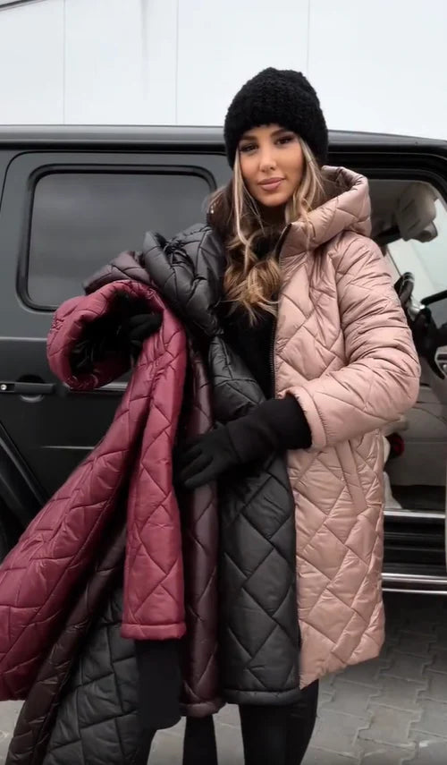Bogna | Elegantní prošívaná péřová bunda s kapucí