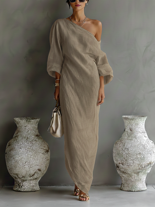 LISA - Ivory White Flowing Elegant Dress