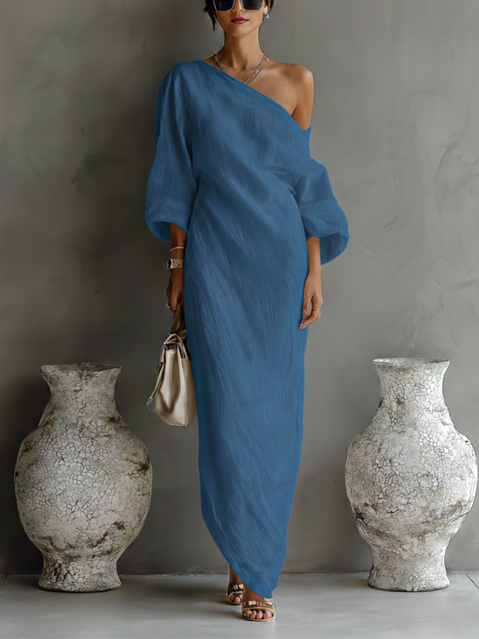 LISA - Ivory White Flowing Elegant Dress