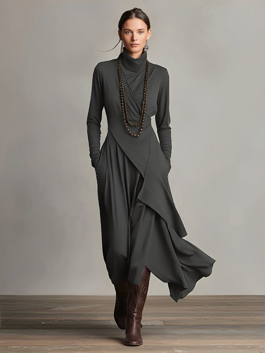 LINA - Purple Bohemian Cotton Stretch Maxi Dress