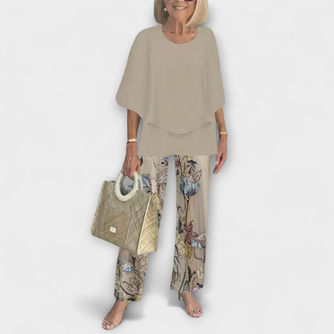Rosamund - Moderní set s pohodlnou blůzou a kalhotami