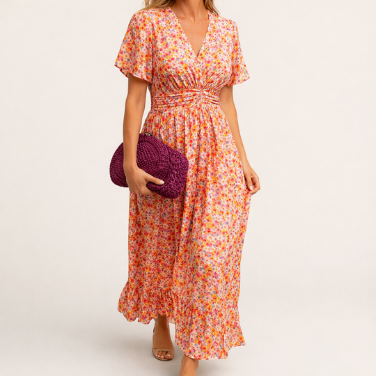 FAITH™ | Elegant Long Dress With Flowers