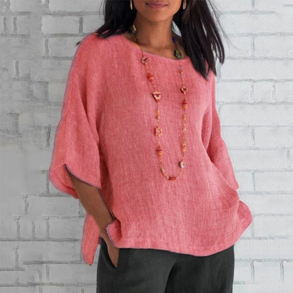 Loose 3/4 Sleeve Blouse for Women