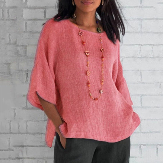 Loose 3/4 Sleeve Blouse for Women
