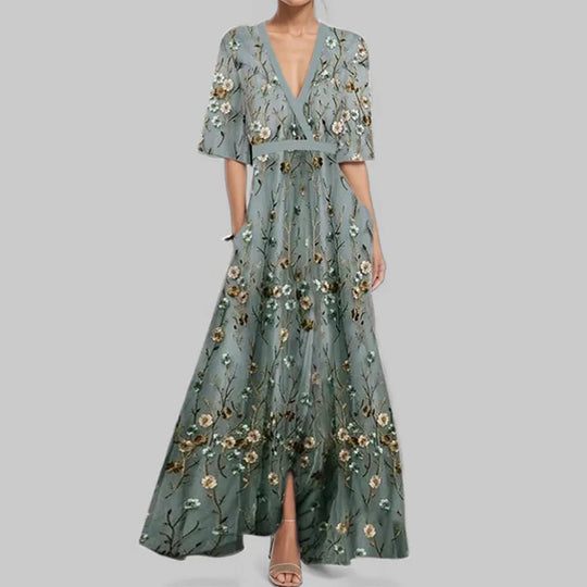 ELENA™ | Statement Print Maxi Dress