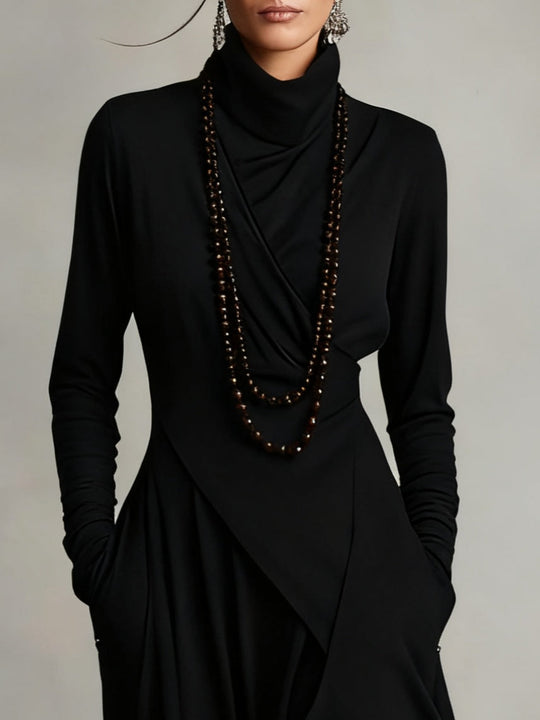 Vivienne | Asymmetrical High-Neck Maxi Dress