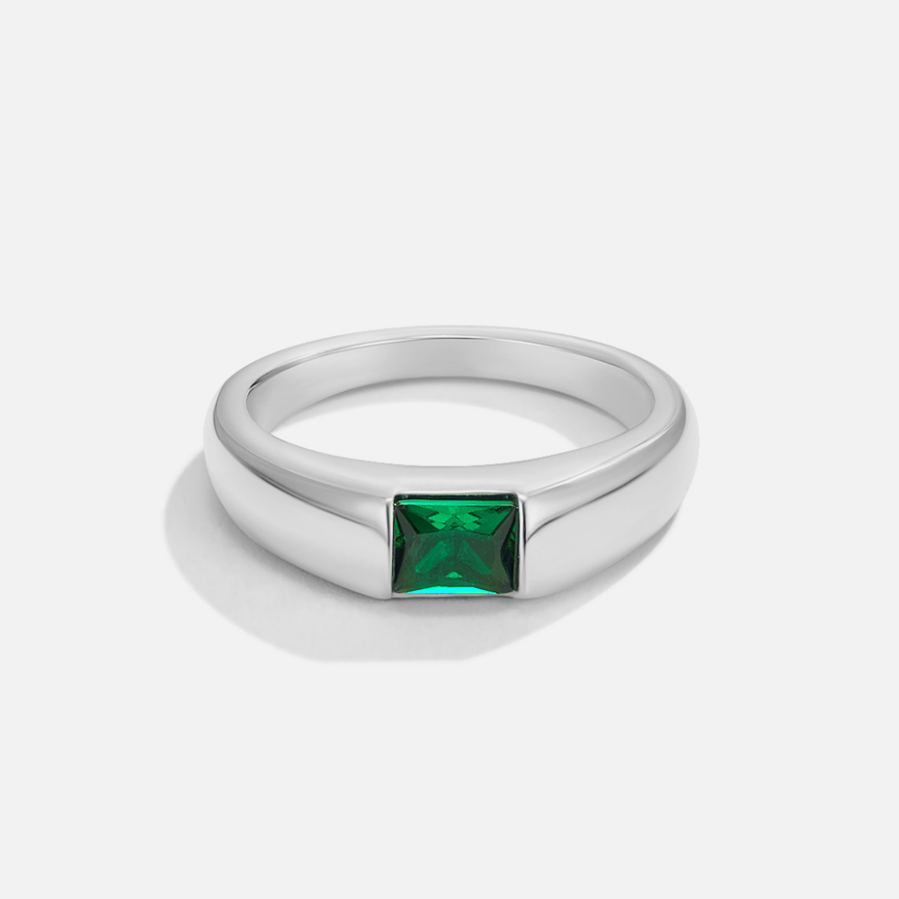 ELLA – SILVER EMERALD RING