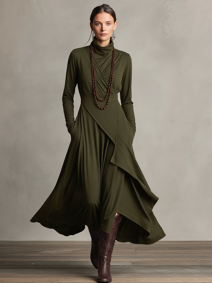 LINA - Purple Bohemian Cotton Stretch Maxi Dress