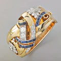 Gold vintage zirconia ring