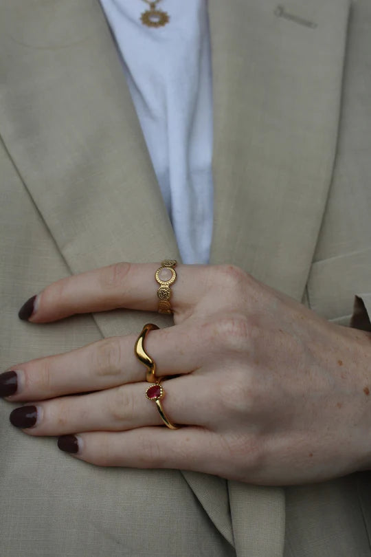 Waves – pierścionek ze stali nierdzewnej, regulowany